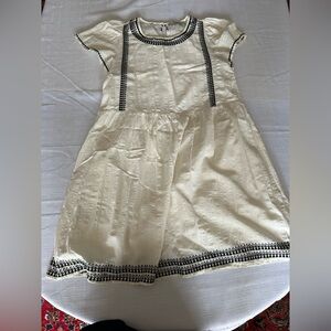 LOFT Cream Mini Dress with Black Trim